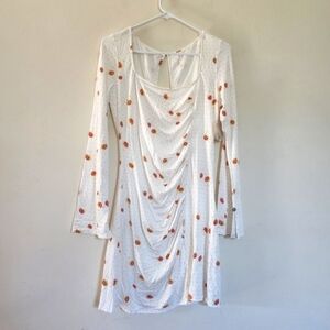 Free People Celia mini Dress, square neck micro polka-dot and flowers size med